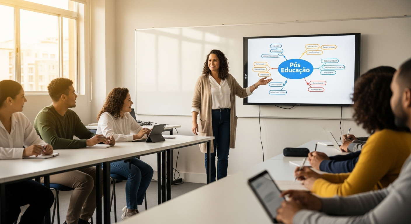 Educadora em sala de aula