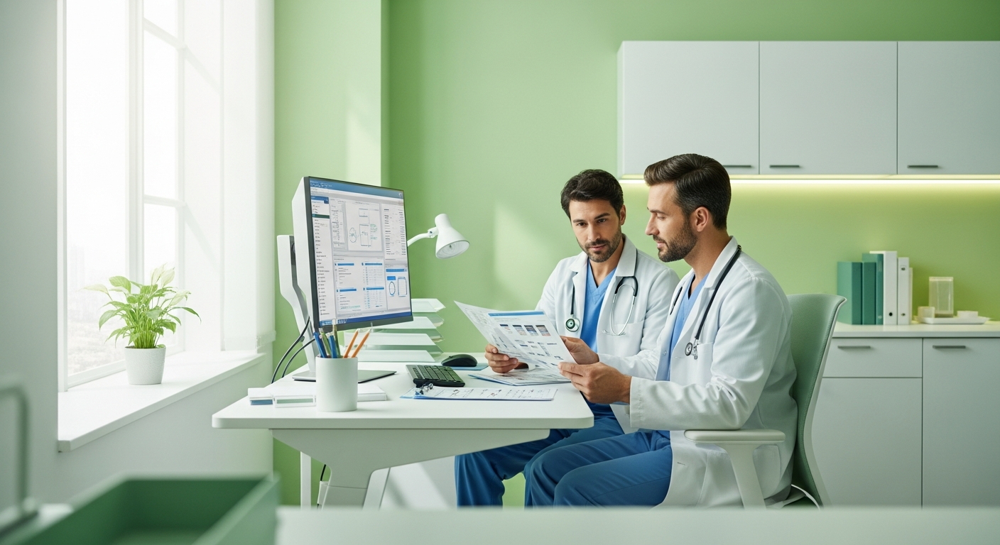 Profissional da saúde em ambiente clínico